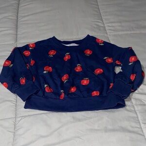 Carter's Blue Sweatshirt with Red Apple Design